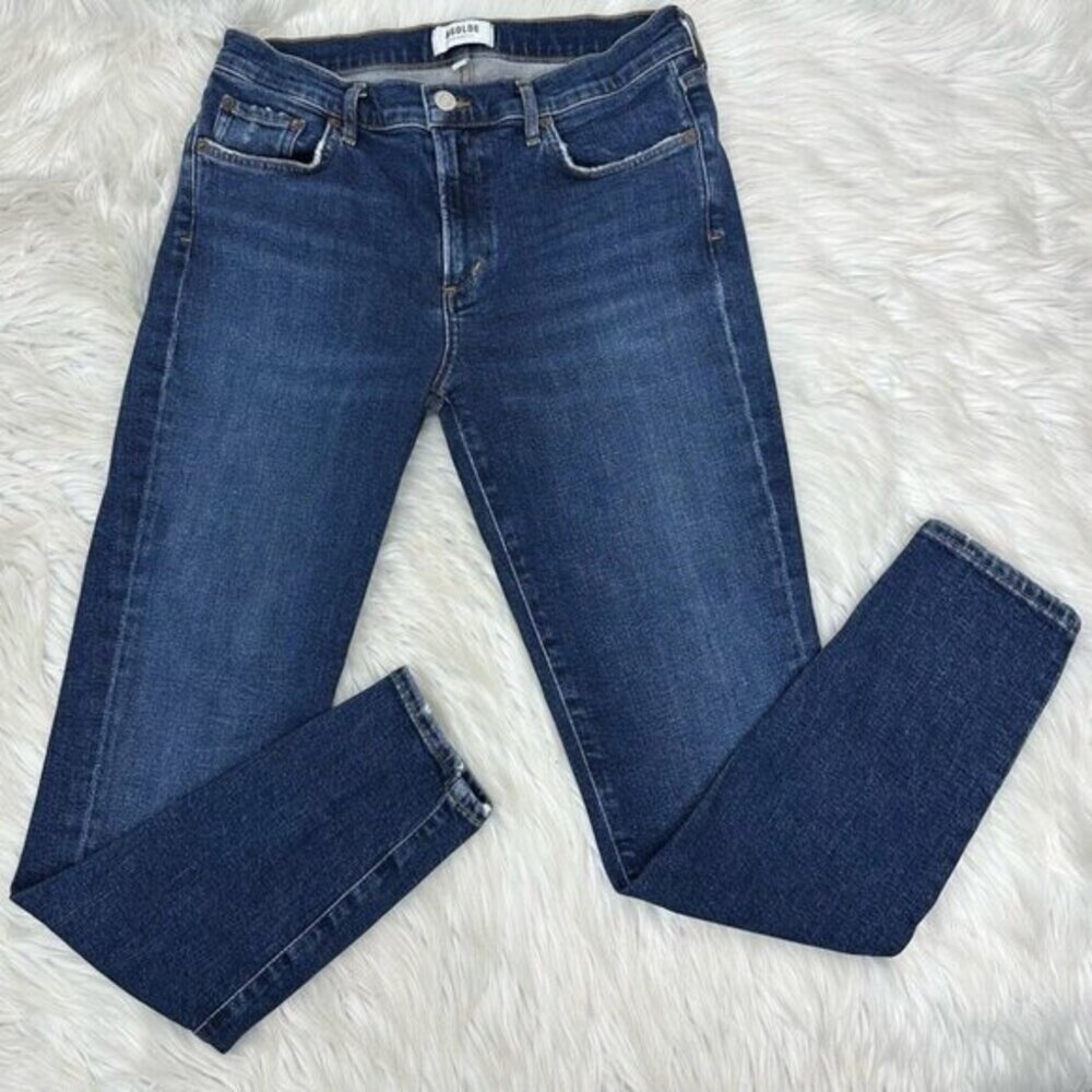 AGOLDE Womens Sophie‎ Mid Rise Skinny Jeans Dark Blue Size 28-29X28.25